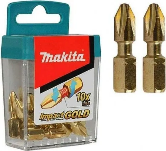 Бита Impact Gold PZ2 25 мм E-form (10 шт.)  MAKITA B-39534