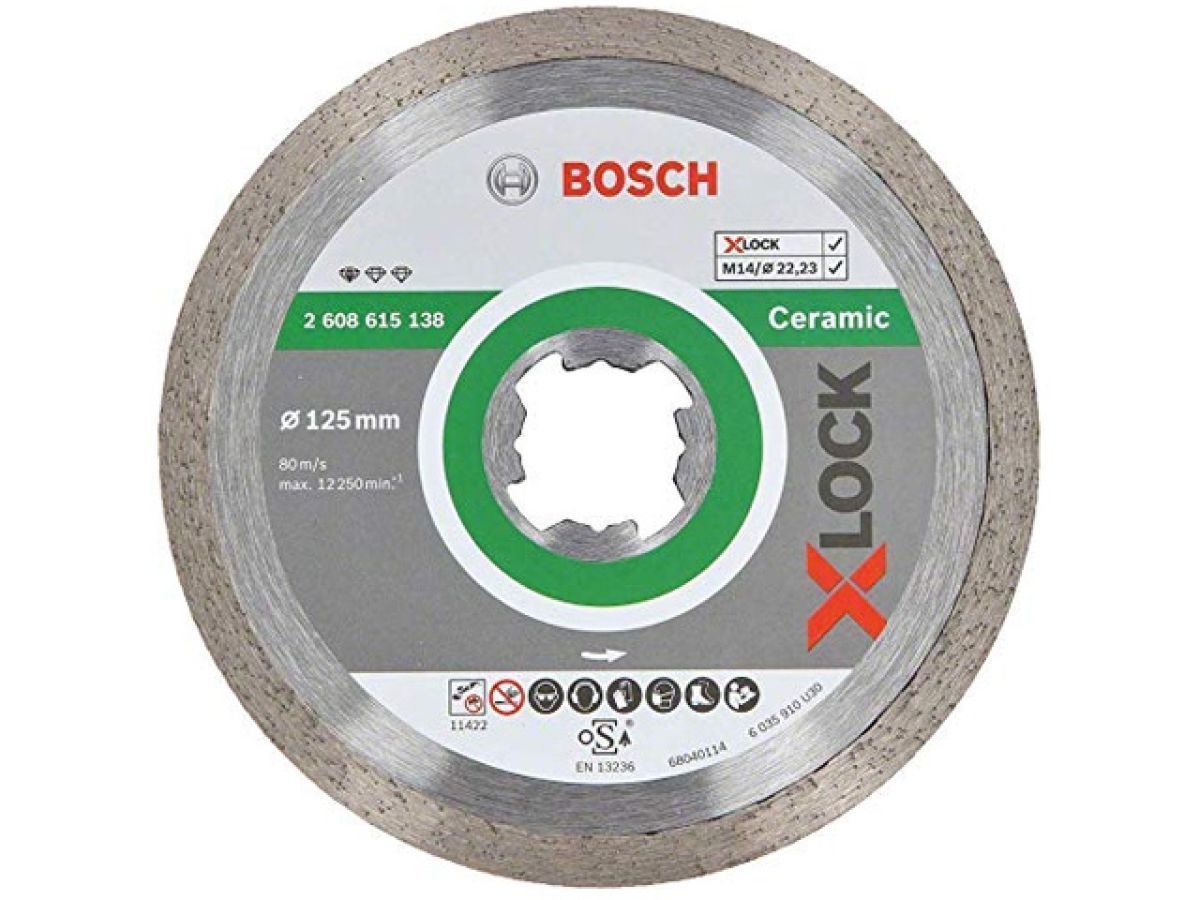 Алмазный круг 125х22.23 mm по керамике сплошной X-LOCK Standard for Ceramic (сухая резка) BOSCH 2608615138