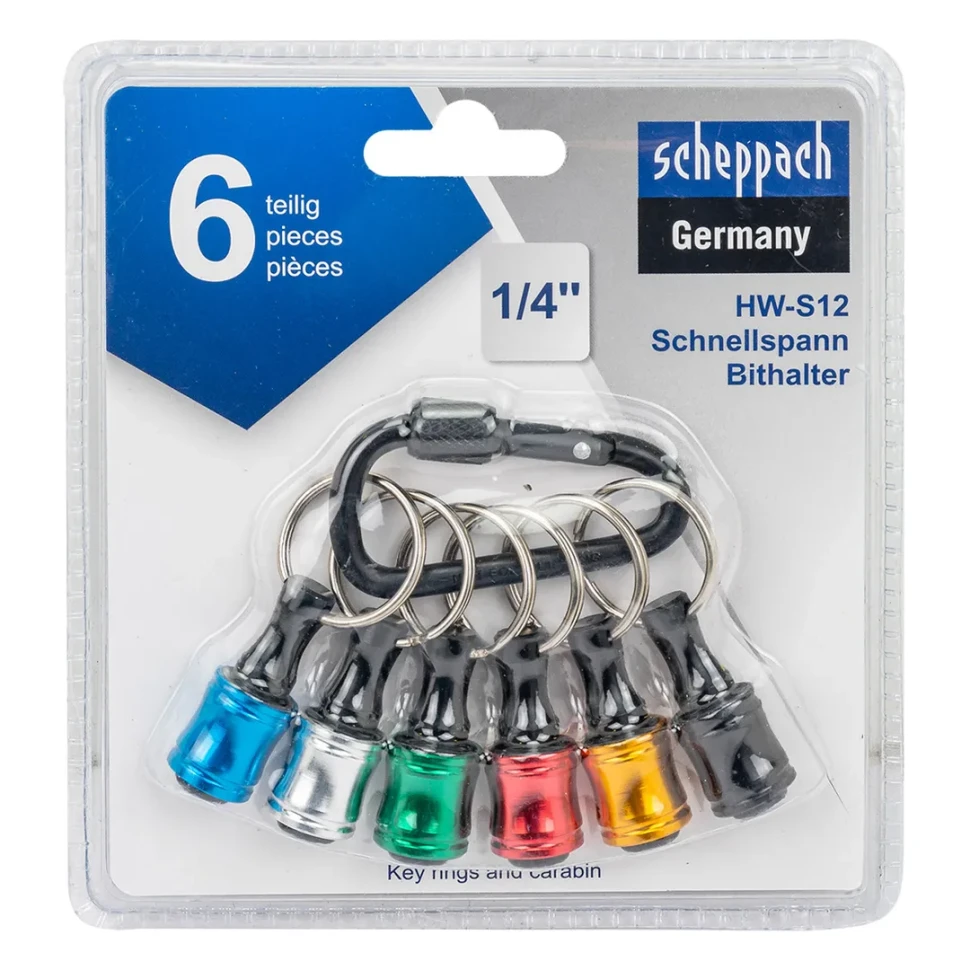 Битодержатели, набор 6пр., 1/4"  Scheppach Sch-HW-S12