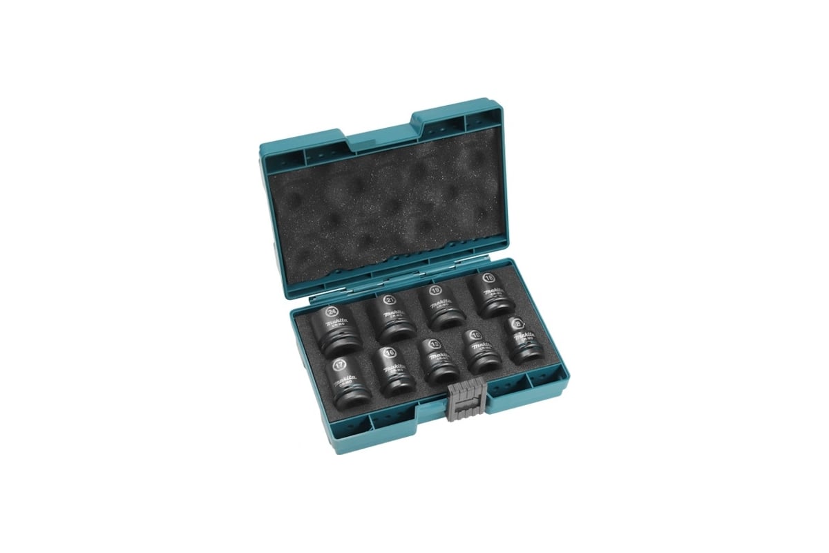 Набор_Головки торцевые ударные 1/2" 8 - 24 мм Impact Black (9 шт / кейс), MAKITA E-16564