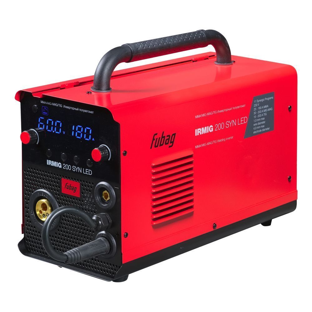 Сварочный полуавтомат , ММА / MIG/MAG / TIG,  230В/50Гц, 8,7 кВт, FUBAG IRMIG 200 SYN LED с горелкой