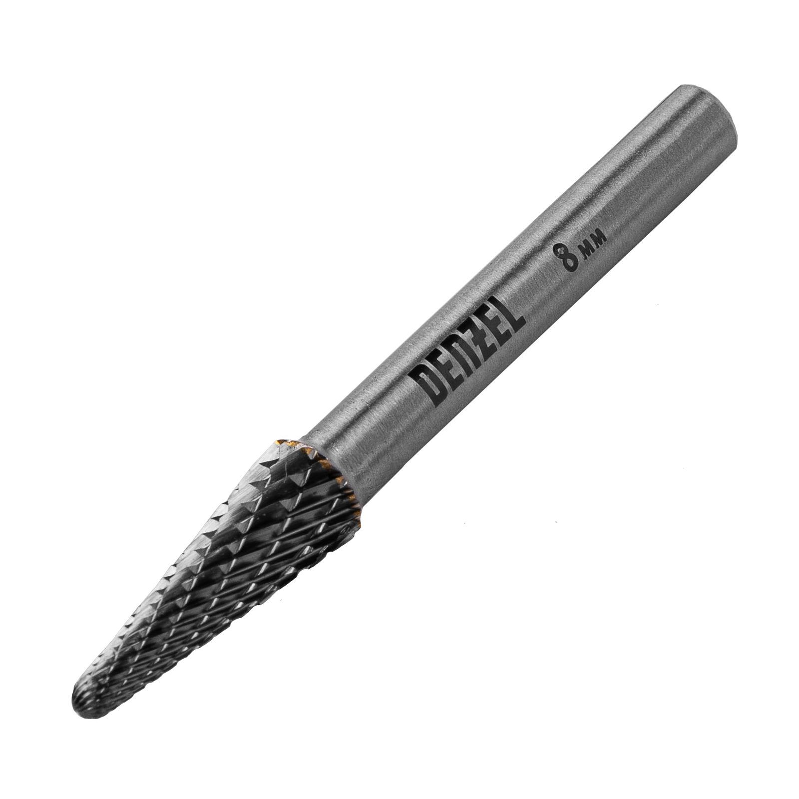Борфреза по металлу твердосплавная, коническая закругленная, тип-L, 8 mm Denzel 72067