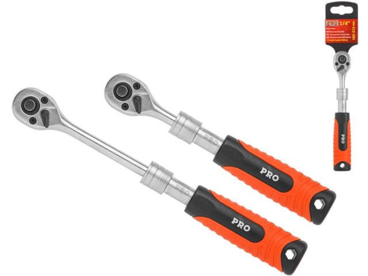 Трещотка 1/4" 72зуб. 165-215mm телескоп. PRO   STARTUL PRO-47014