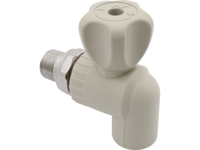 Кран шар. ПП для радиатора 20х1/2" угл., сер. FV Plast AA290020012