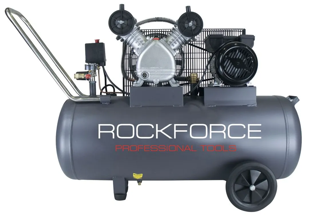 Компрессор 2-х поршневой масляный с ременным приводом (2.2кВт, ресивер 100л, 8бар, 320л/м, 220В, 50Г...Rock FORCE RF-265-100V