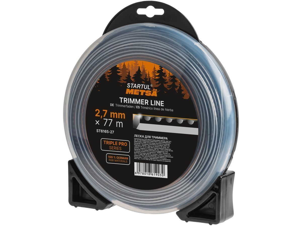 Леска ф 2.7 мм х 58 м зубчатый квадрат сеч. TRIPLE PRO METSA (трехкомпонентная) STARTUL ST6165-27