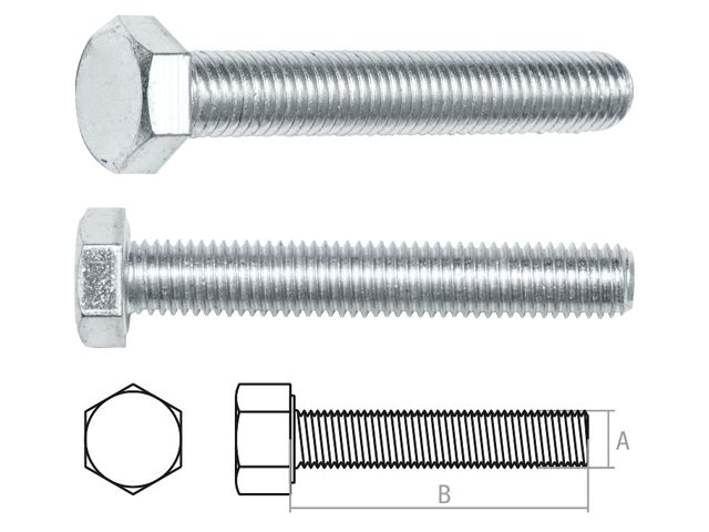 Болт М12х30 mm шестигр., цинк, кл.пр. 8.8, DIN 933 (20 кг) STARFIX SM-76557-20