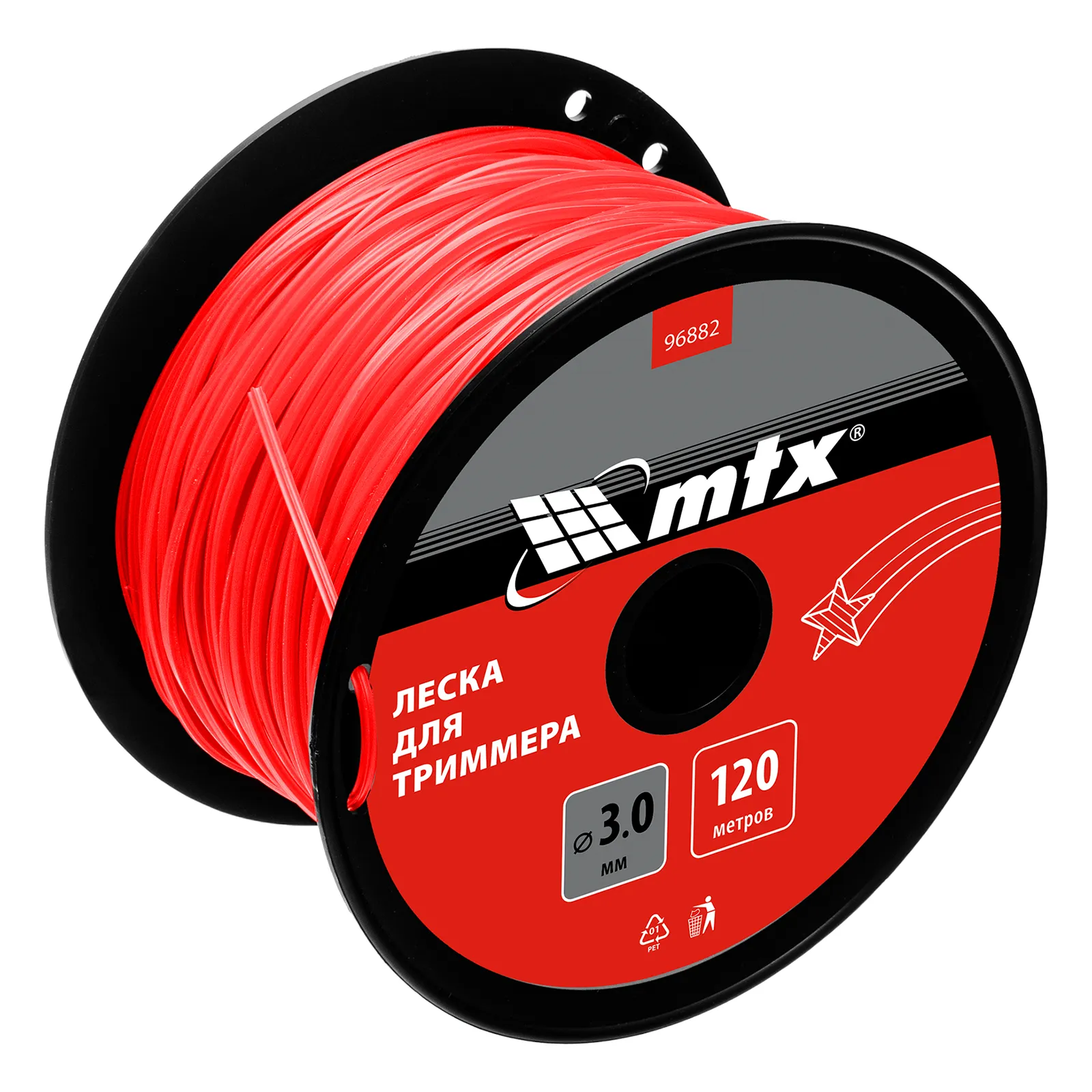 Леска для триммера звезда 3,0 мм х 120 м, на катушке  MTX 96882