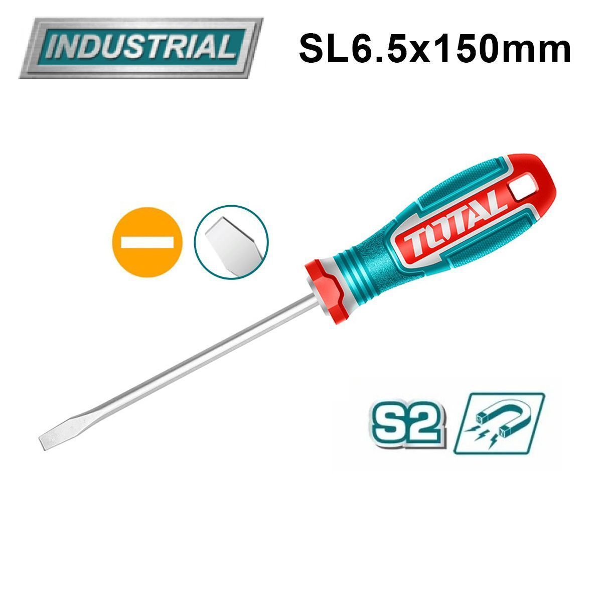 Отвертка шлицевая SL6.5 150 мм  TOTAL TSDSL6150