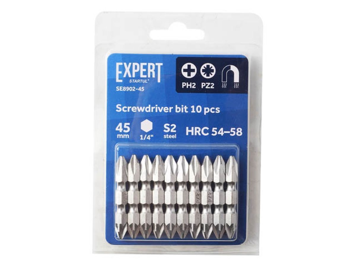 Насадка крестообразная PH2-PZ2 45 мм. 10шт EXPERT STARTUL SE8902-45
