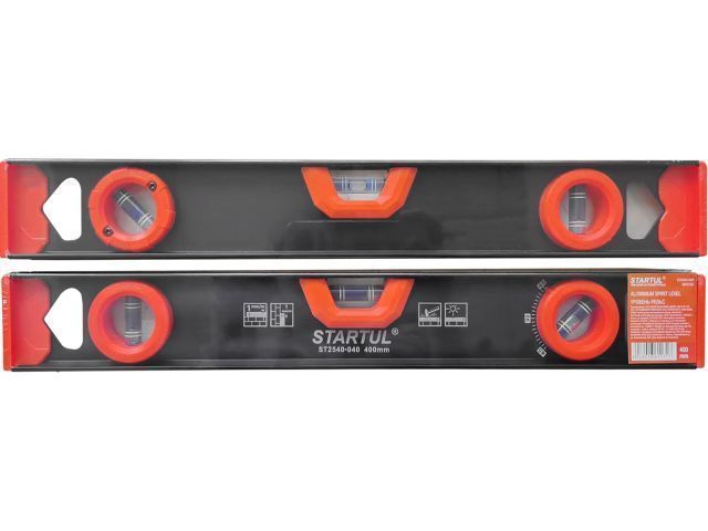 Уровень 400мм рельс  MASTER (ST2540-040) (1 поворотный глазок, линейка на корпусе) STARTUL ST2540-040