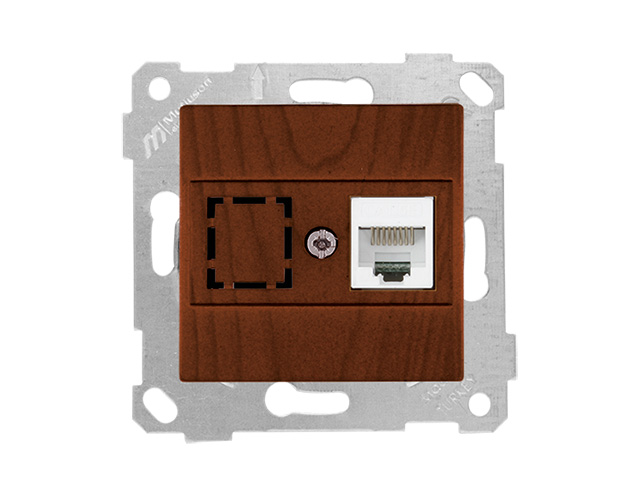 Розетка компьютерная 1xRJ45, Cat5e, скрытая, без рамки, орех, RITA, MUTLUSAN 2200 136 0157