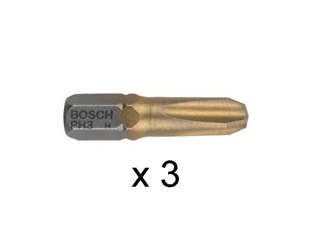 Насадка (бита) крестообразная PH3 25 mm Max Grip (3 шт.) (посадочн. шестигранник 1/4 ")  ...BOSCH 2607001548