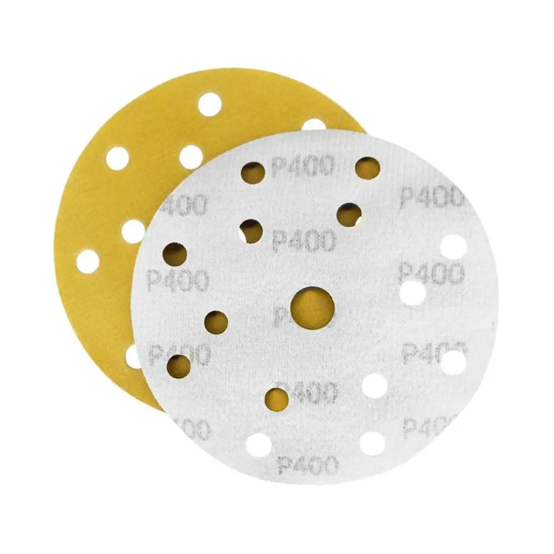 Наждачная бумага желтая D150 мм P400 Velcro (тип зерна – оксид алюминия) 15 отверстий Гамматест M3-255D150P400