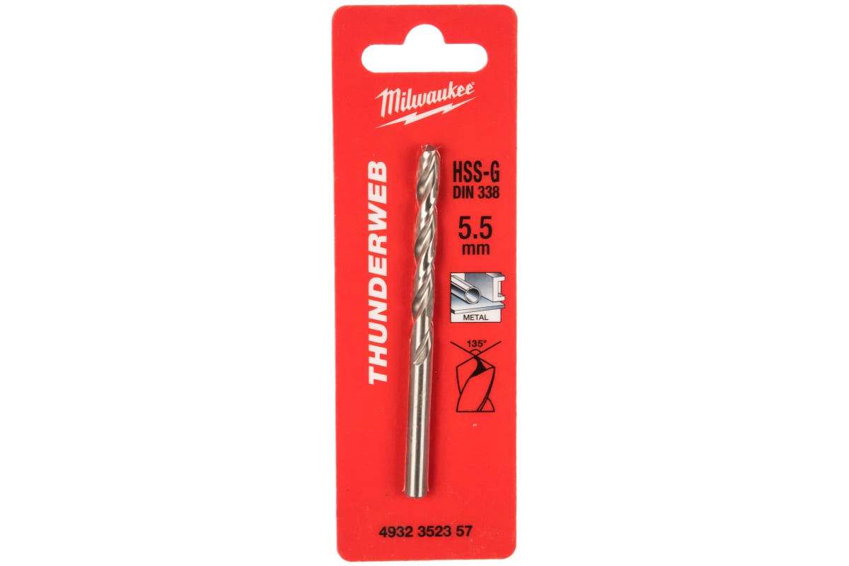 Сверло по металлу HSS-G Thunderweb 4.5 мм (1 шт), MILWAUKEE Milwaukee 4932352354