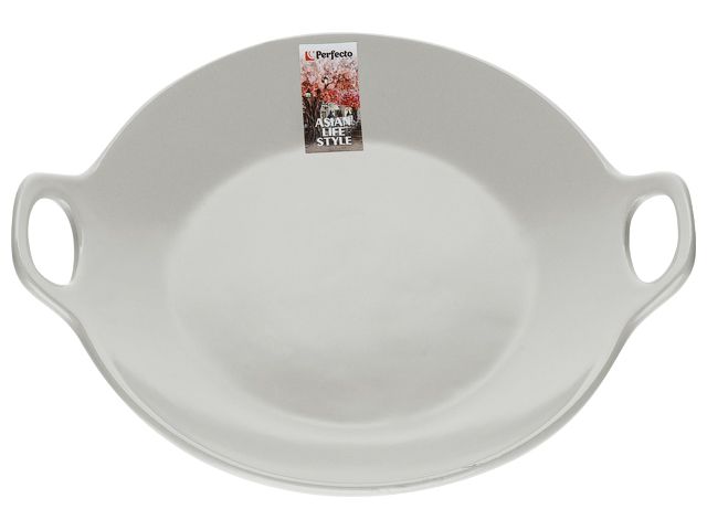 Тарелка-блюдо керамическая, 24х20.3х4.5 см, серия ASIAN, серая  ...PERFECTO LINEA 17-102403