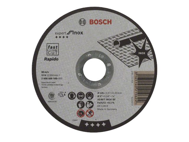 Круг отрезной 125x1.0x22.2 mm для нержавеющей стали Expert  BOSCH 2608600549