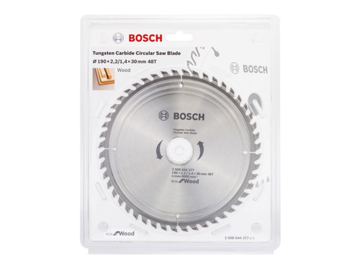 Диск пильный по дереву, 190х30 мм, 48 зуб., ECO WOOD, BOSCH 2608644377