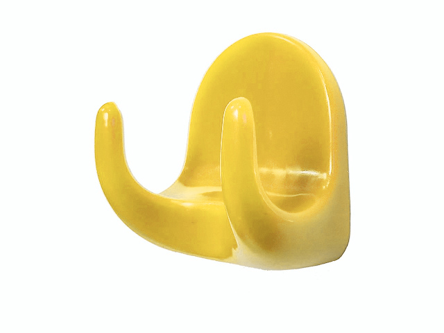 Крючок-вешалка самоклеющийся, двухрожковый, 5 шт., желтый (h=44 mm, b=38 mm)  ...GARDENPLAST 22003