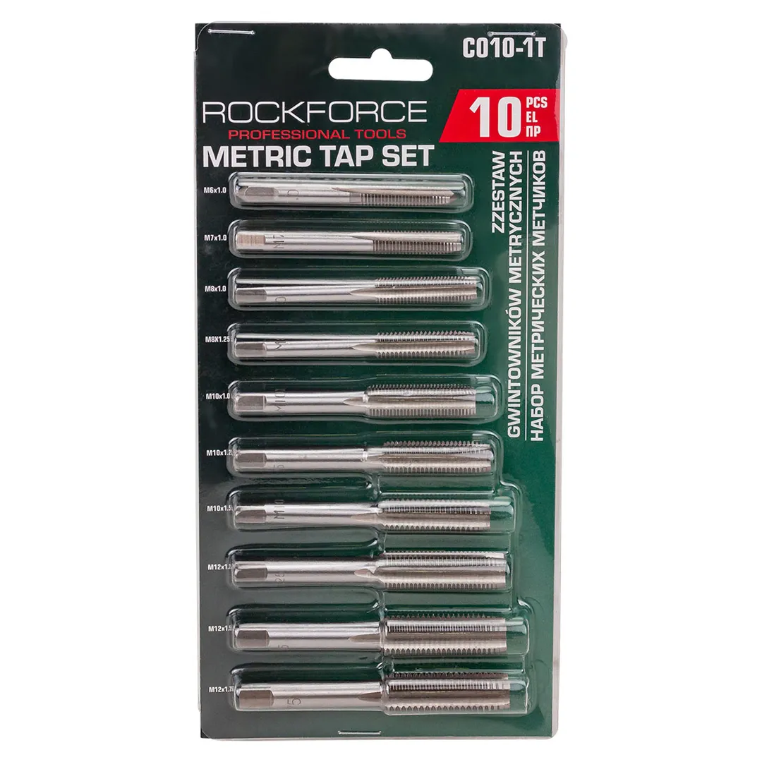 Набор метчиков метрический 10пр. Rock FORCE RF-C010-1T