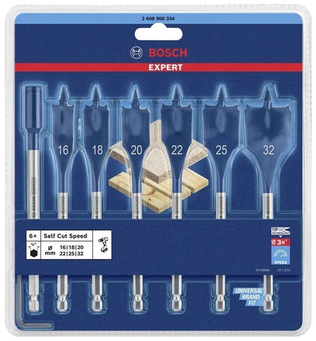 Сверла перовые Expert Self Cut Speed 16-32 мм (7 шт) BOSCH 2.608.900.334
