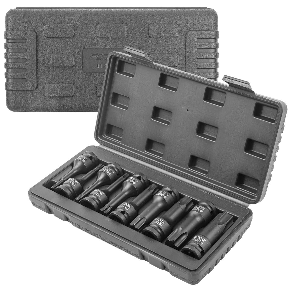 Набор головок-бит TORX ударных 10пр.,1/"(T30, T40, T45, T50, T55, T60, T70, T80, T90, T100), в кейсе Forsage F-41013MPB