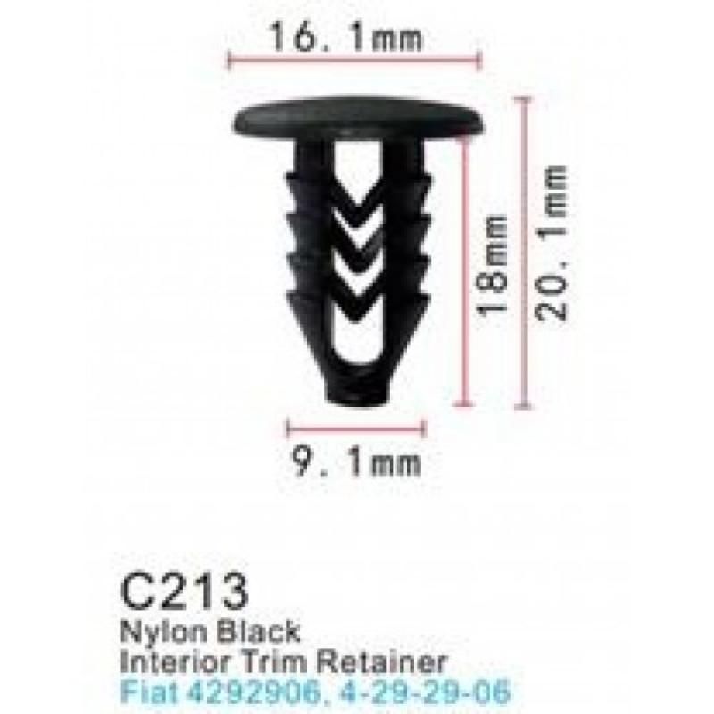 Клипса для крепления внутренней обшивки а/м европейских а/м/ Фиат пластиковая (100шт/уп.) Forsage клипса C0213(European car/Fiat)