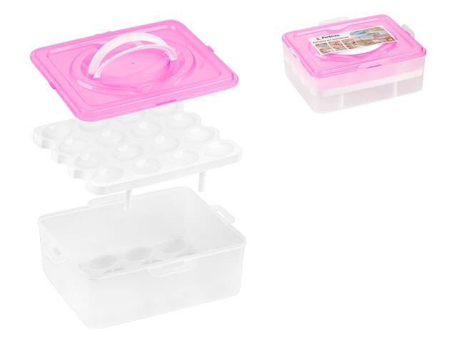 Контейнер для хранения яиц, 32 ячейки, розовый  PERFECTO LINEA 34-028231