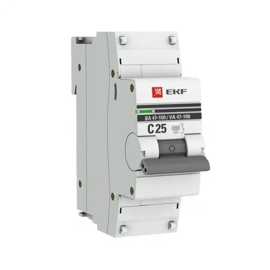 Авт. выкл. 1P 25А (C) 10kA ВА 47-100 PROxima  EKF mcb47100-1-25C-pro