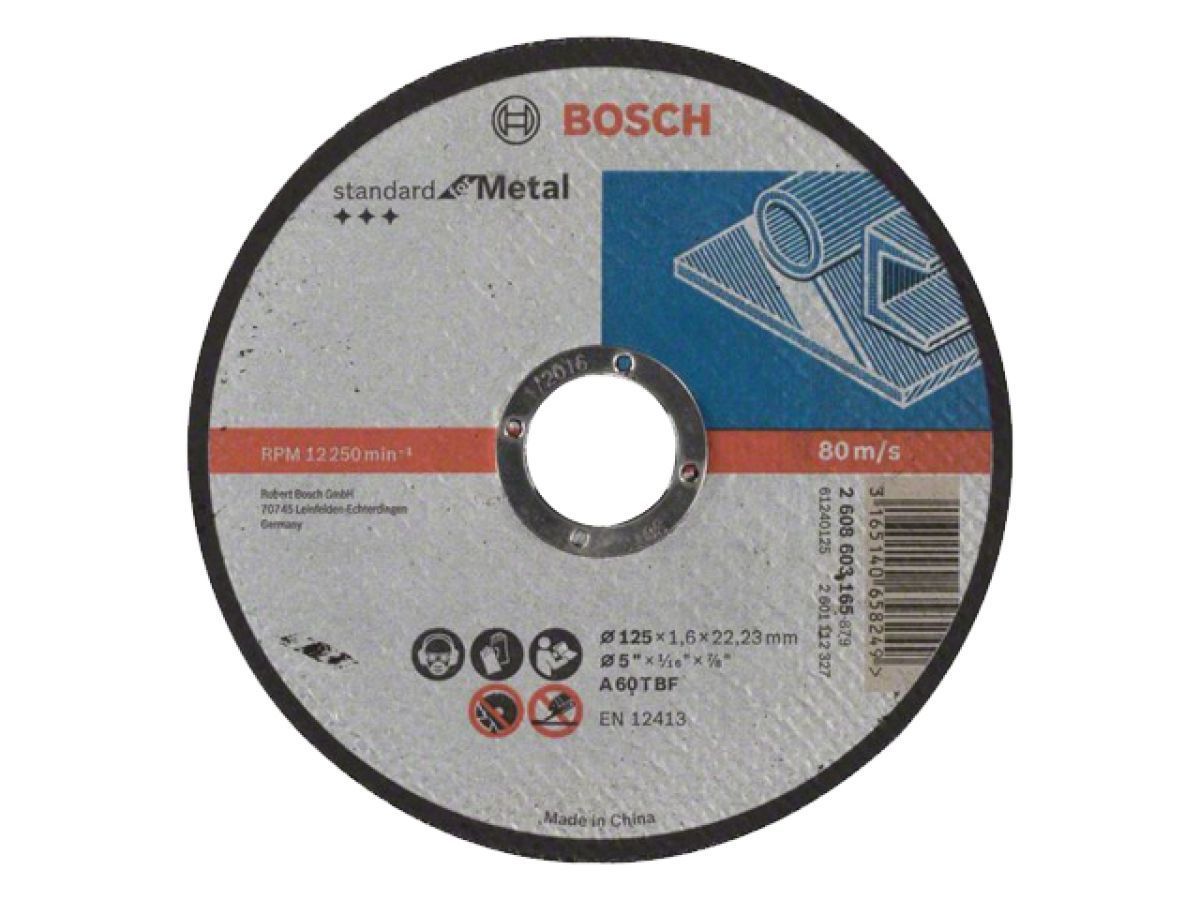 Круг отрезной 125x1.6x22.2 mm для металла Standart BOSCH 2608603165
