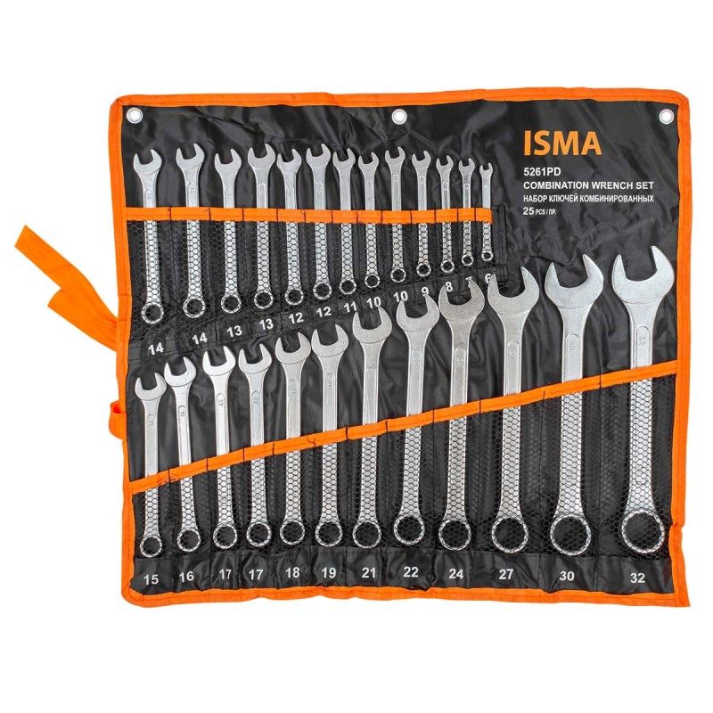 Ключи комбинированные ,набор 25пр. ( 6-28,30,32мм)  ISMA ISMA-5261P