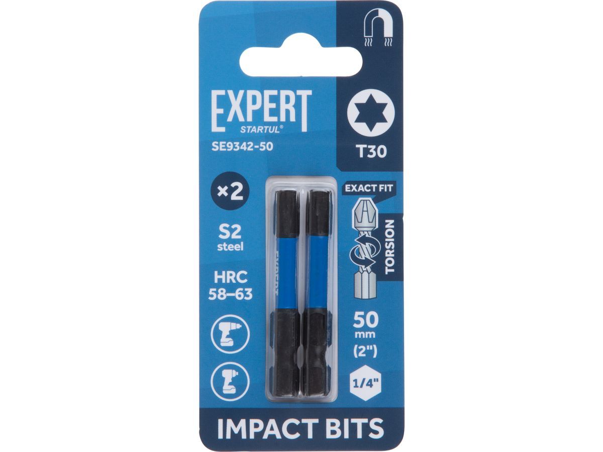 Насадка ударная T30 50мм 2шт EXPERT (SE9342-50) (торсионная бита Impact) STARTUL SE9342-50