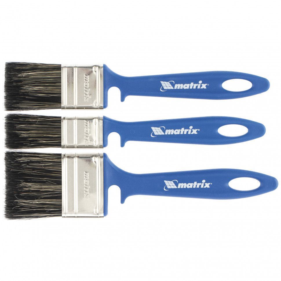Набор кистей для водных красок 25мм, 35мм, 50мм, смешанная щетина, пластиковая рукоятка Matrix 83349
