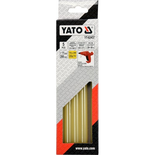 Стержни для термопистолета 11.2х200mm желтые (5шт)  YATO YT-82437