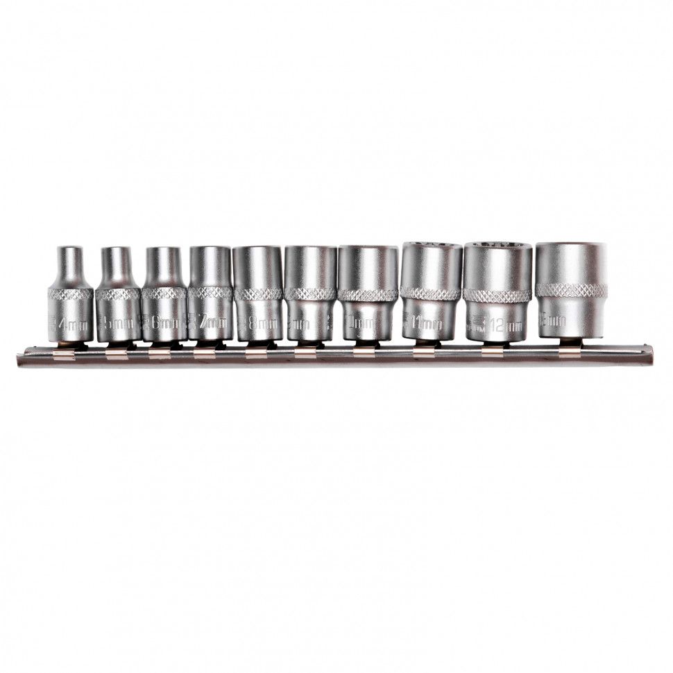 Набор универсальных торцевых головок 1/4", Spline, CrV, 10шт., 4-13мм,  ...Stels 13643