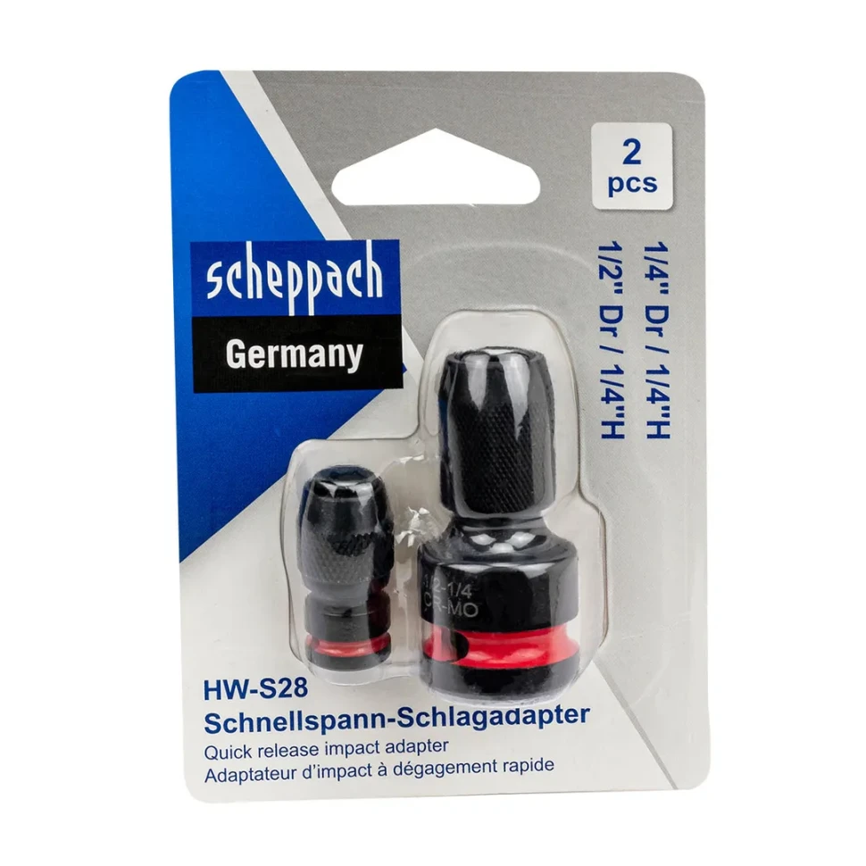 Битодержатели ударные 1/4"(F)х1/4"(F), 1/2"(F)х1/4"(F), набор 2пр. Scheppach Sch-HW-S28