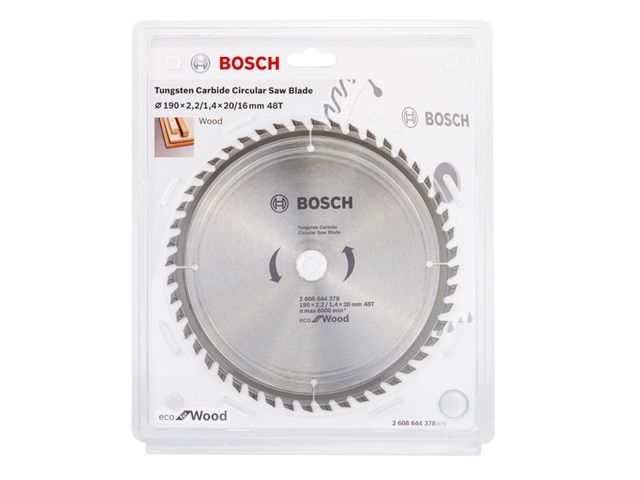 Диск пильный 190х20 мм 48 зуб. по дереву WOOD ( твердоспл. зуб) BOSCH 2608644378