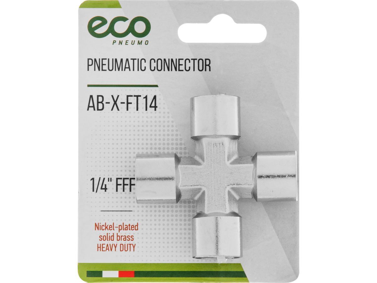 Соединение внутр. резьба 1/4" Х-образное (латунь) ECO AB-X-FT14