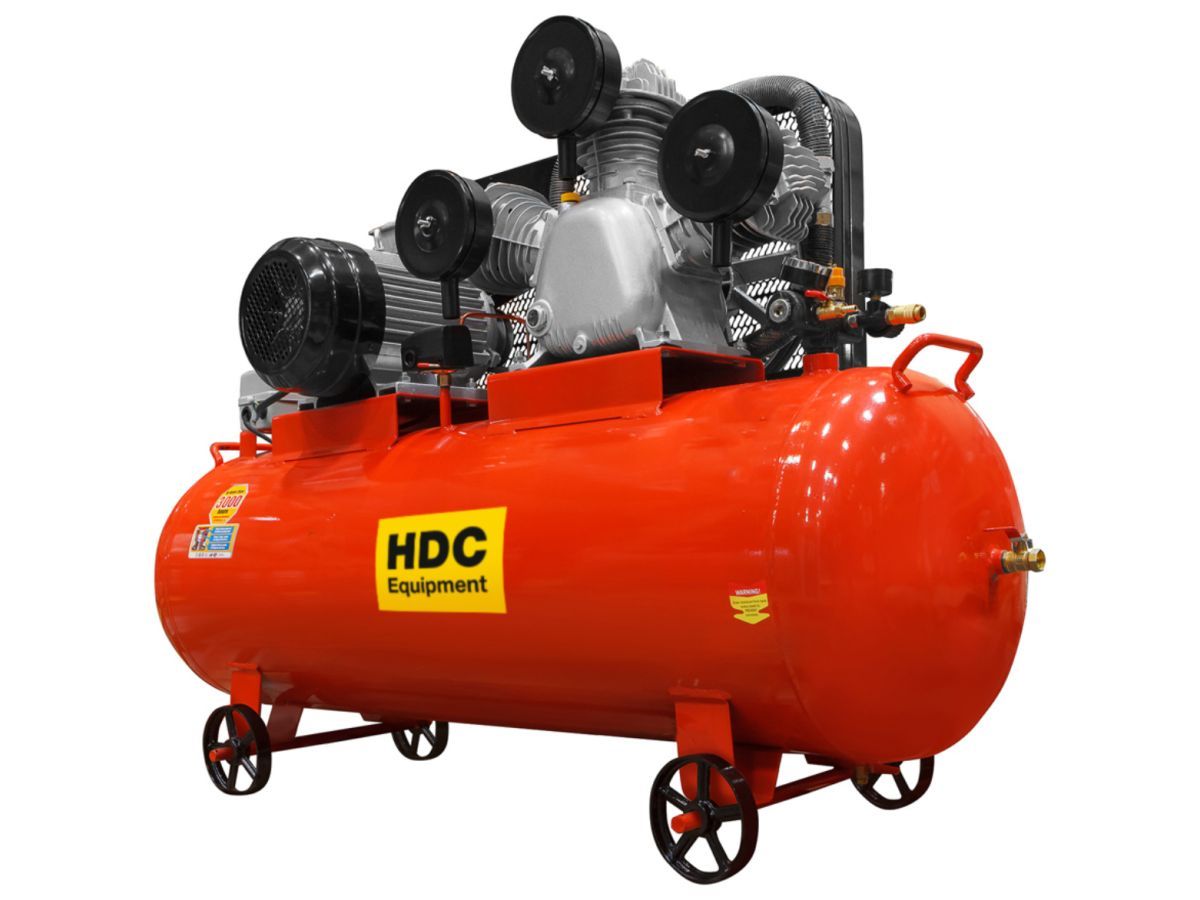 Компрессор ременной, масляный 200 л,  900 л/мин, 10 атм, 380 В, 6.50 кВт,  HDC HD-A203