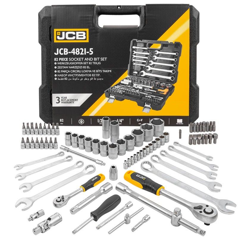 Набор инструментов 82 пр., 1/4", 1/2" ( 6гр.)  JCB JCB-4821-5