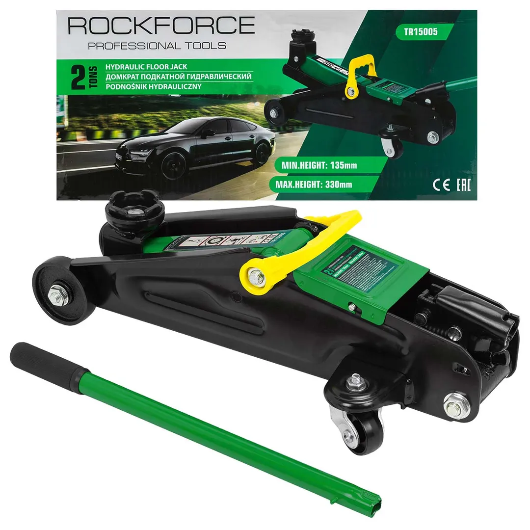 Домкрат подкатной гидравлический 2т (h min 135мм, h max 330мм) RockFORCE RF-TR15005