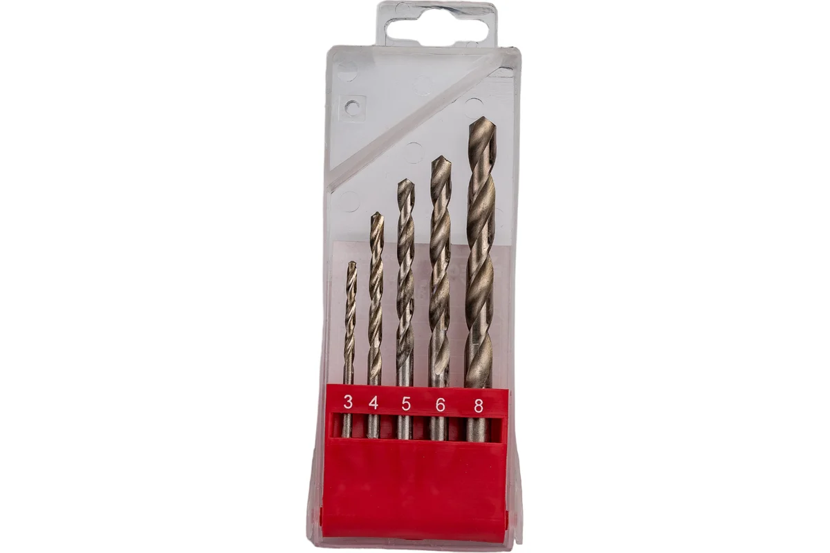 Сверла по металлу HSS 3/4/5/6/8 мм (5 шт.)  ELITECH 195635