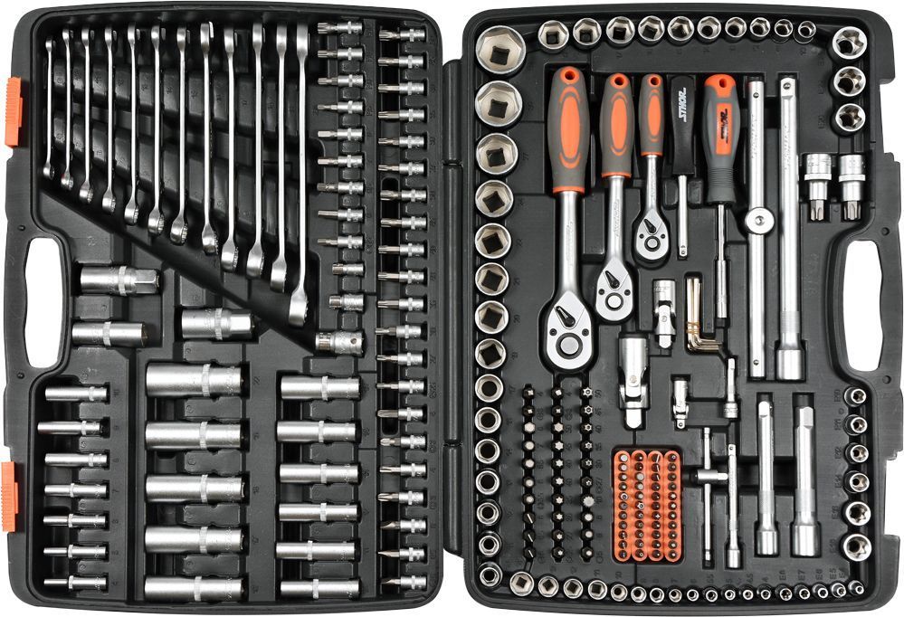 Набор инструмента 1/2", 3/8", 1/4" (216пр.) STHOR 58691