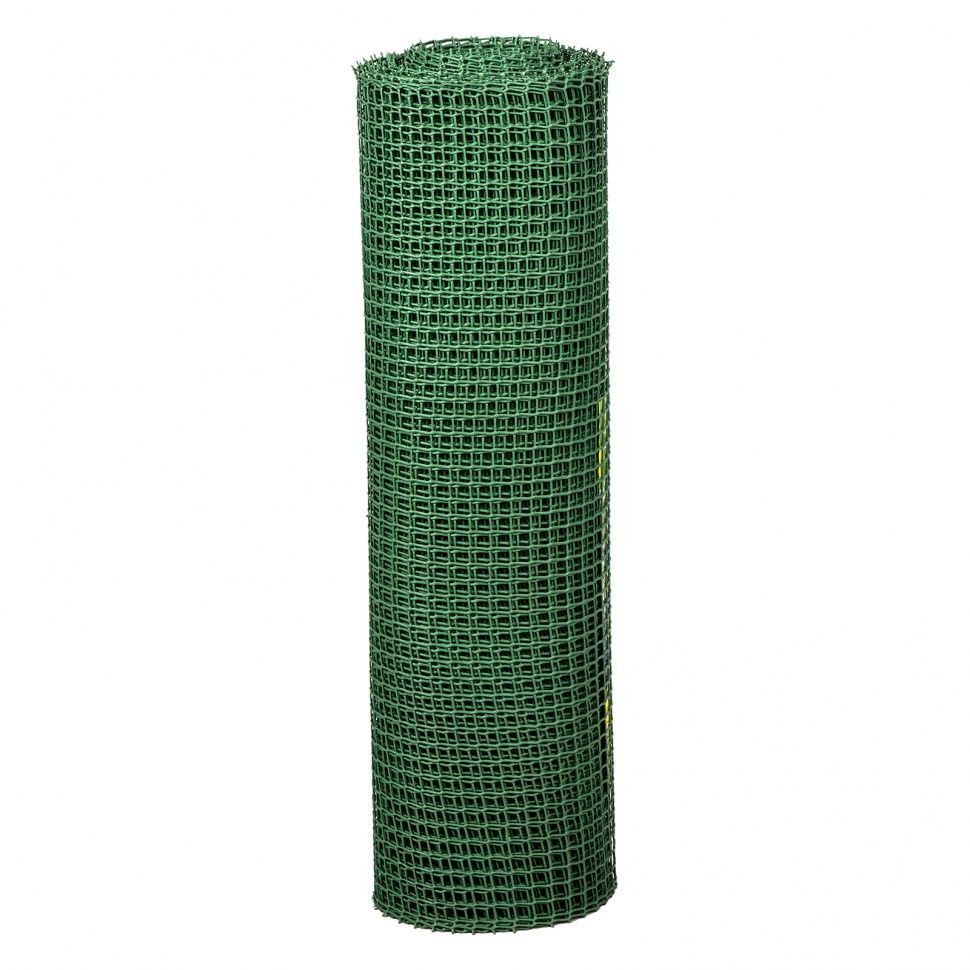 Решетка заборная в рулоне, облегченная, 0.8х20 м, ячейка 17х14 мм, пластиковая, зеленая ... 64522