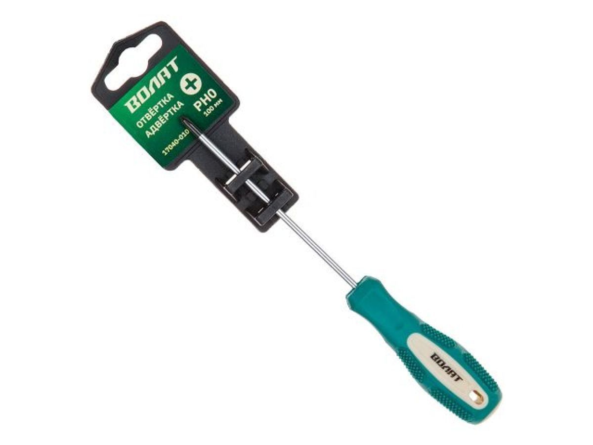 Отвертка крестовая двухкомпонентная рукоятка Anti-Slip PH0 х 100mm ВОЛАТ 17040-010