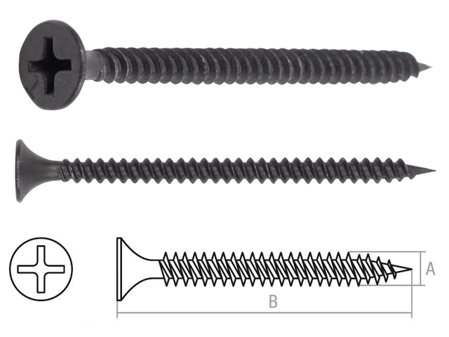 Саморез 3.5х45 mm для монтажа ГКЛ к металлу, фосфат (150 шт.)  STARFIX SMP2-96527-150