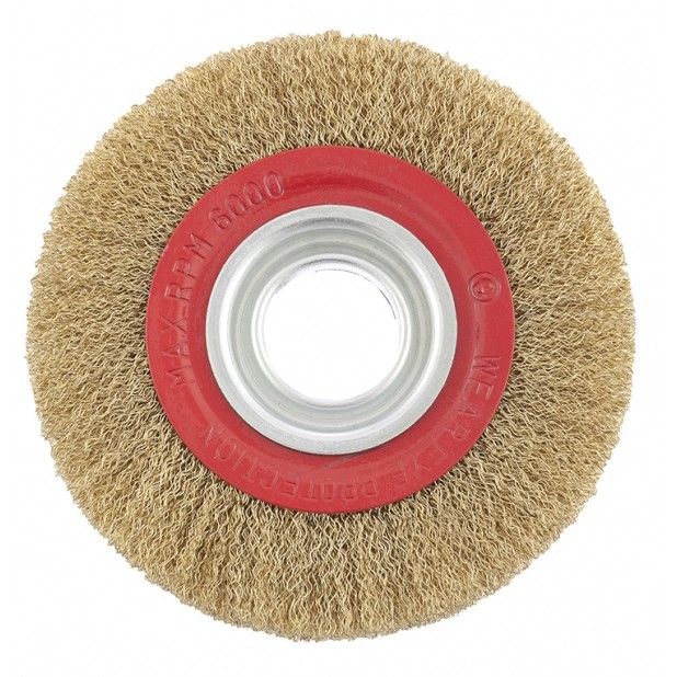 Щетка для точила, 150 мм, посадка 32 мм, плоская, латунир. витая проволока Matrix 74660