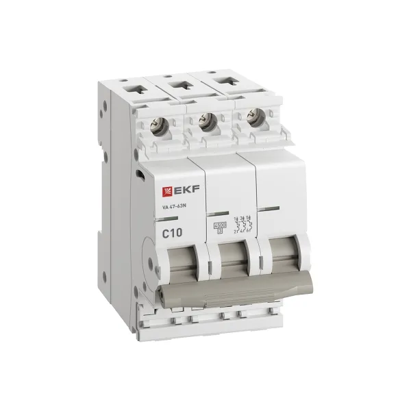 Авт. выкл. 3P 10А (C) 4,5kA ВА 47-63N PROxima EKF M634310C