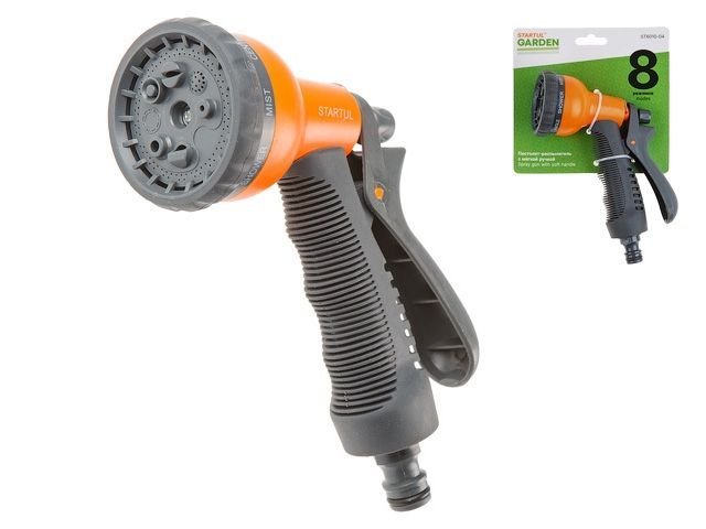 Пистолет-распылитель 8-позиц. с мягк. ручк. GARDEN (ST6010-04) STARTUL ST6010-04