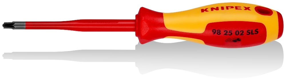 Отвёртка PlusMinus Pozidriv PZ/S 2 Slim VDE 1000V, длина стержня 100 мм, L-212 мм  KNIPEX 982502SLS